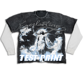 Thermal Double Layer Stone Wash Black Print